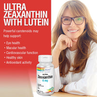 Thumbnail for SOLARAY Zeaxanthin for Men & Women - Lutein and Zeaxanthin Supplement for Eyes, Vision & Macular Health Support Formula, Eye Vitamin Complex with Bilberry, Vitamin C, & Blueberry - 30 Veg Caps