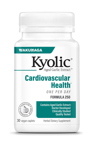 Kyolic Aged Garlic Extract Formula 250, Cardiovascular Health*, One Per Day 30 Caplets
