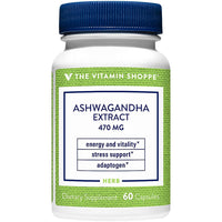 Thumbnail for The Vitamin Shoppe Ashwagandha 470MG - Stress Support, Energy & Adaptogenic Wellness, Root Extract (60 Capsules)