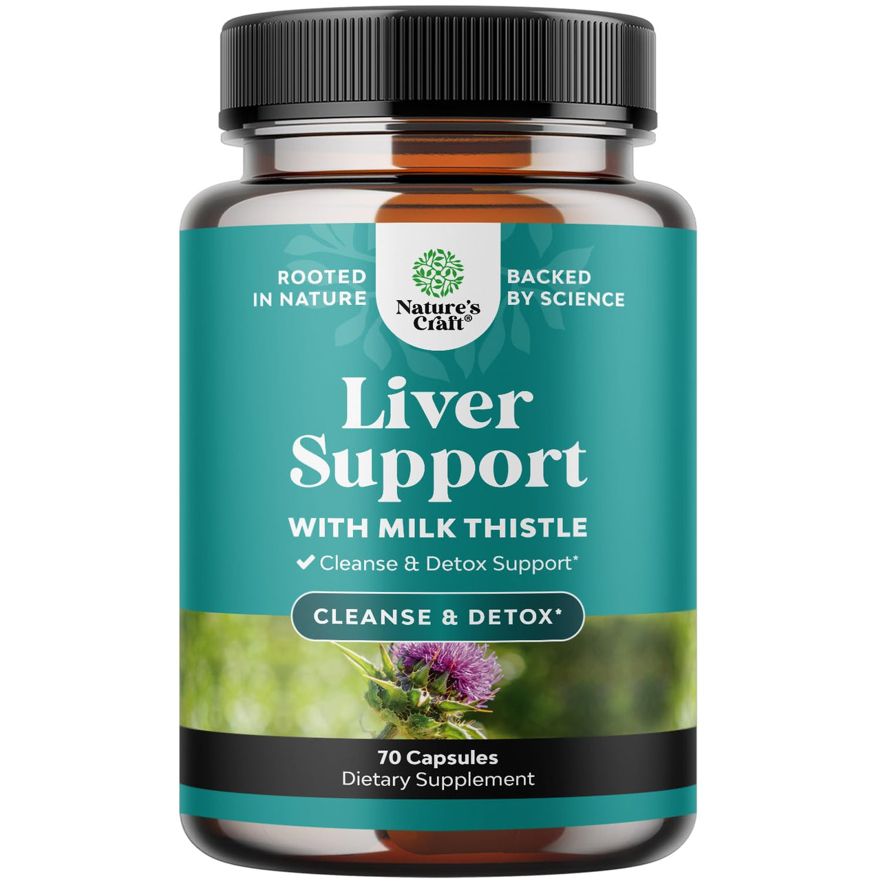 Liver Cleanse Detox & Repair - Milk Thistle Supplement for Digestion & Immune Health - Ginger Root, Choline & Dandelion Root - Herbal Liver Support with Silymarin, Beetroot & Artichoke - 70 Count