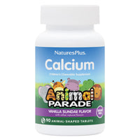Thumbnail for NaturesPlus Animal Parade Sugar-Free Children's Calcium, Vanilla Sundae Flavor - 90 Chewable Animal Shaped Tablets, Pack of 2 - Magnesium for Bone Health - Gluten Free - 90 Servings