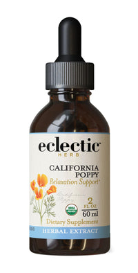 Thumbnail for Eclectic Herb Organic California Poppy Extract - 2 oz - Highly Concentrated 1:2 Fresh Herb Strength - Promotes Relaxation and Soothes Nervous Tension - Pure Herbal Extract