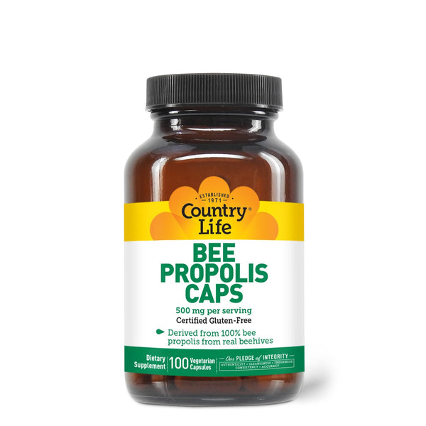 Country Life - Pure Bee Propolis Caps, 500 mg - 100 Vegetarian Capsules