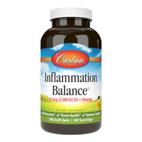 Thumbnail for Carlson - Inflammation Balance, Balanced Omega-3 & Omega-6 Ratio, with D3, Norwegian, Wild-Caught Fish Oil Supplement with Fatty Acids, Sustainably Sourced Fish Oil Capsules, 180 Softgels