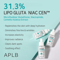 Thumbnail for APLB Glutathione Niacinamide Ampoule Serum | LIPO GLUTA NIAC CEN™ 31.3% 1.35 FL.OZ/Korean Skincare, Long lasting moisturizing, Improve skin elasticity, Revitalize for gentle and improve skin texture