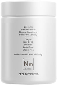 Thumbnail for Codeage Liposomal NMN Platinum - 500 mg NMN Supplement, Nicotinamide Mononucleotide, NAD Precursor - Quercetin, Resveratrol, Betaine TMG, Vitamin B2 Riboflavin & Vitamin B12 - Non-GMO - 90 Capsules