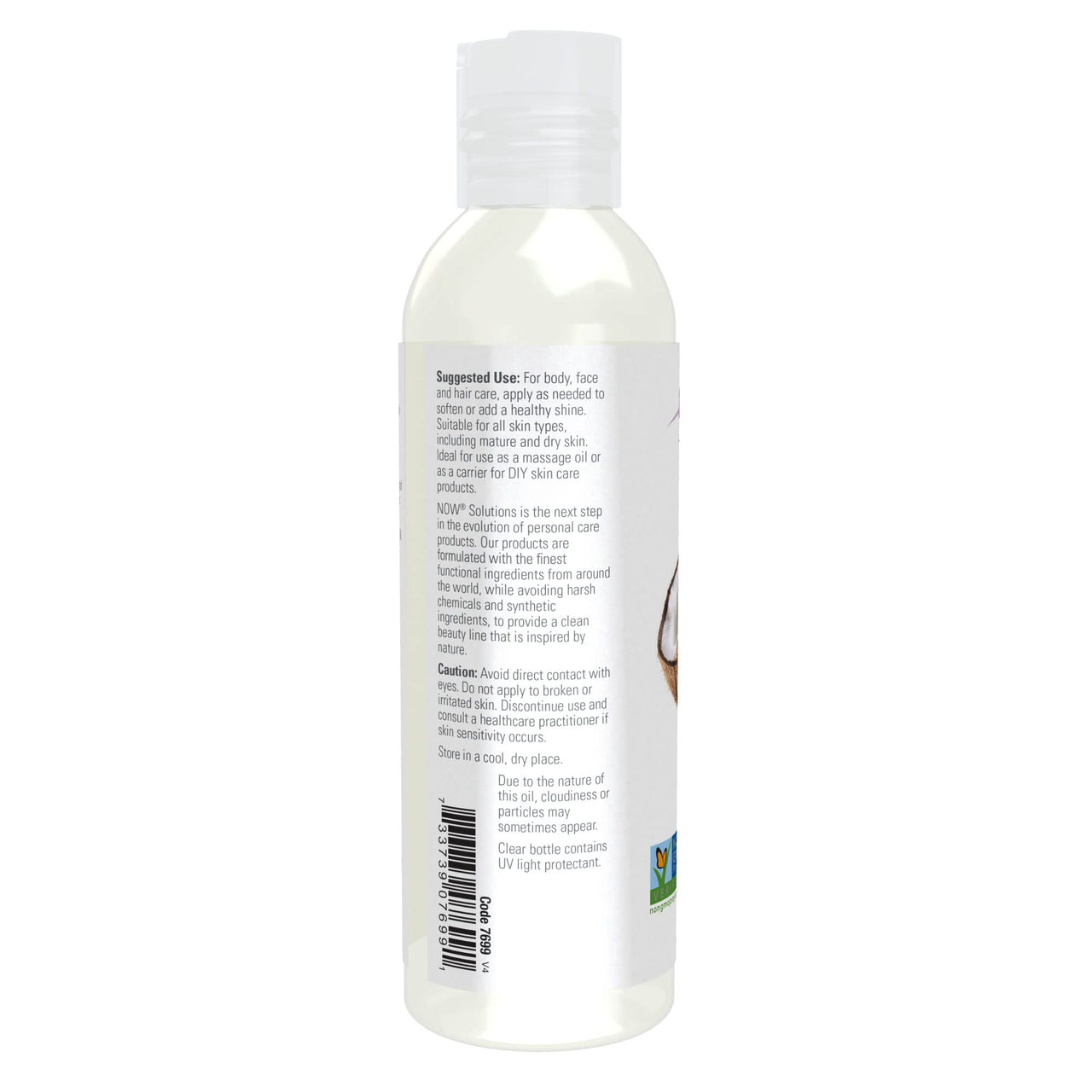 NOW Foods Solutions, Liquid Coconut Oil, Light and Nourishing, Promotes Healthy-Looking Skin and Hair, 4-Ounce