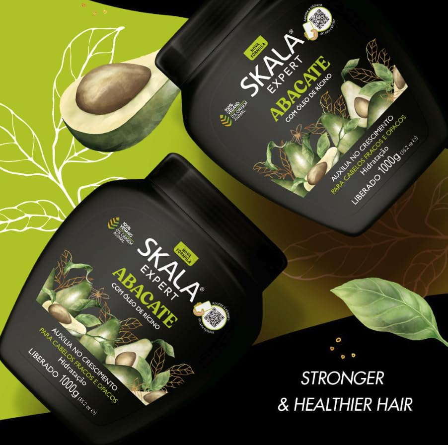 SKALA Avocado Hair Cream Hair Treatment Conditioning (1000g) - Imported from Brazil