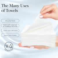 Thumbnail for Fygrip 2 Pack of 50 count XL Disposable Face Towels 10” x 12”, 100% Viscose Fibre, Soft & Skin Friendly Face Towelettes Disposable, Facial Tissue Wipes for Women Cleansing