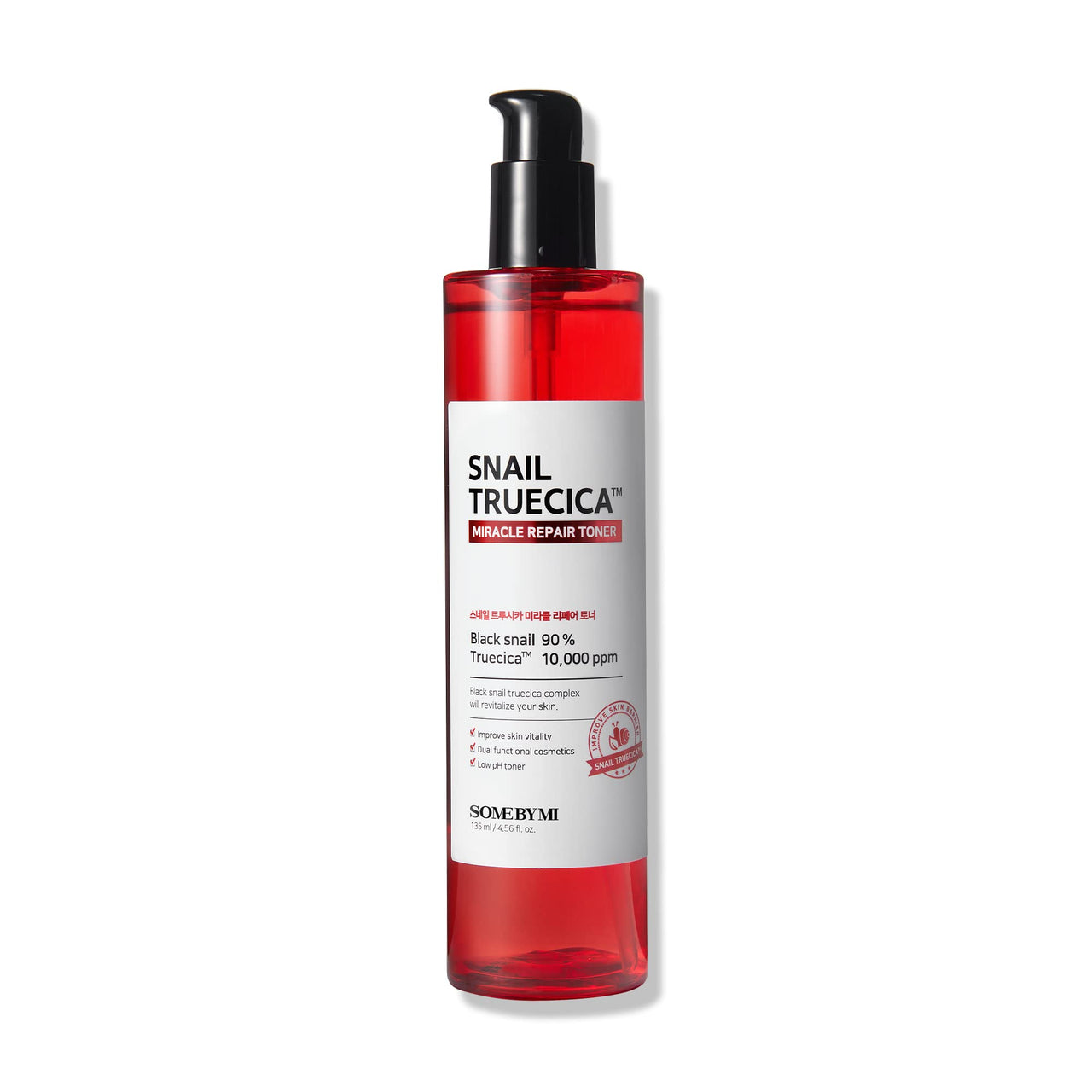 SOME BY MI Snail Truecica Miracle Repair Toner - 4.6Oz, 135ml - Made from Snail Mucin for Sensitive Skin - Daily Repair Face Toner with Skin Texture and Pigmentation Care - Korean Skin Care