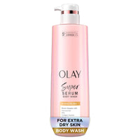 Thumbnail for Olay Super Serum Body Wash for Extra Dry Skin, 24hr Long Lasting Hydration, 5+ Ingredient Serum Complex for Bright Even Firm Luminous Skin, 18.5 fl oz