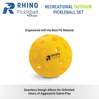 Thumbnail for Champion Sports Outdoor Pickleball Balls - Official Size Outdoor Pickleballs - Yellow Pickleball Ball Set for Outdoor Courts - 6 Pack