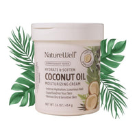 Thumbnail for NATURE WELL Hydrate & Soften Coconut Oil Moisturizing Cream for Face, Body, & Hands, Non-Greasy, Intense Hydration & Luxurious Feel, Revives Dry & Sensitive Skin, Superfood for Your Skin, 16 Oz