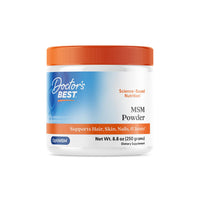 Thumbnail for Doctor's Best MSM Powder Supplement for Men & Women - Supports Hair, Skin, Nails, Joint Health, & Mobility, Delivers Beneficial Sulfur with OptiMSM, Gluten Free, Soy Free, Non GMO, Vegan - 8.8 oz