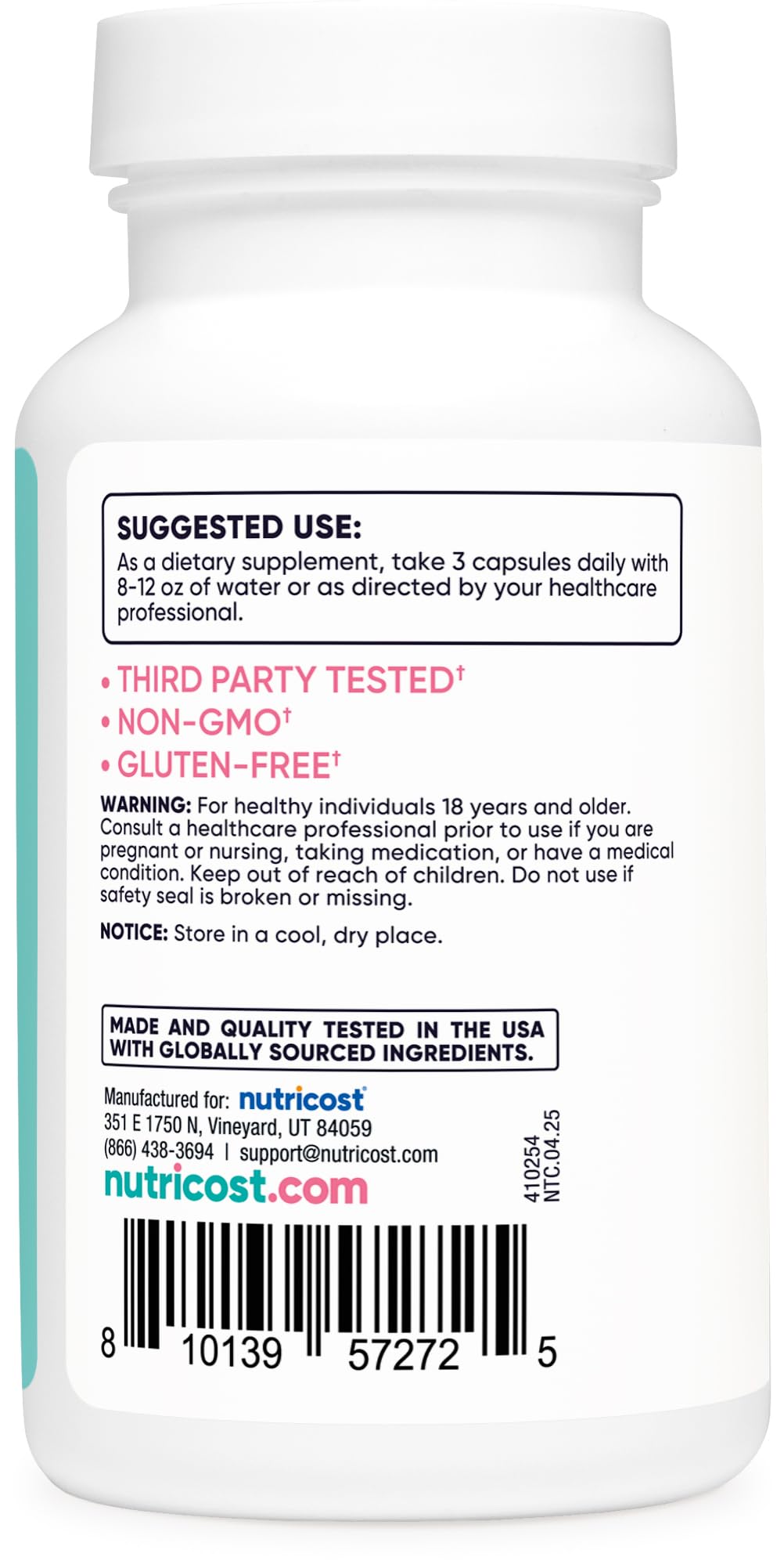 Nutricost D-Mannose 1300mg with Cranberry Extract for Women 25,000mg Equivalent from 500mg of 50:1 Extract Per Serving, 90 Capsules for 30 Servings Per Bottle - Vegan, GMO Free and Gluten Free