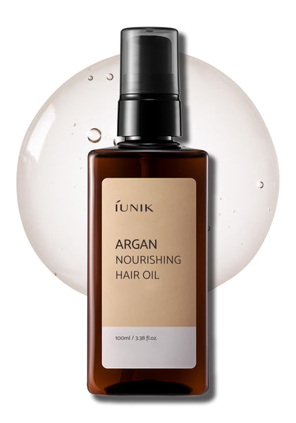 IUNIK Argan 3.9% Hair Oil Serum Nourishing for Dry and Damaged Hair - Anti Frizz Lightweight Hair Treatment Deep Conditioner Mask, Paraben and Sulfate Free, Aceite de Argan Cabello 3.38 Fl Oz Korean