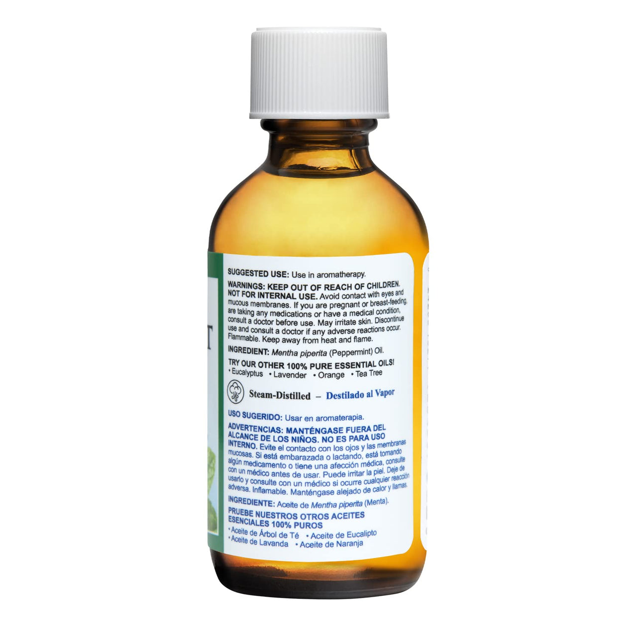 De La Cruz Pure Peppermint Essential Oil, Steam-Distilled, Bottled in USA (2 Ounces)