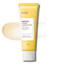 Thumbnail for IUNIK Propolis Vitamin Glow Sleeping Mask Night Moisturizer Cream 2.03 Fl Oz Overnight Moisturizing cream Tea Tree Centella Asiatica Extracts Anti-Sagging Even Tone Rehydrate Firm Maturing Skin VEGAN