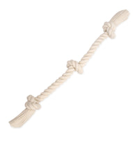 Thumbnail for Flossy Chews 100-Percent Cotton White 3-Knot Rope Tug, Large, 25-Inch