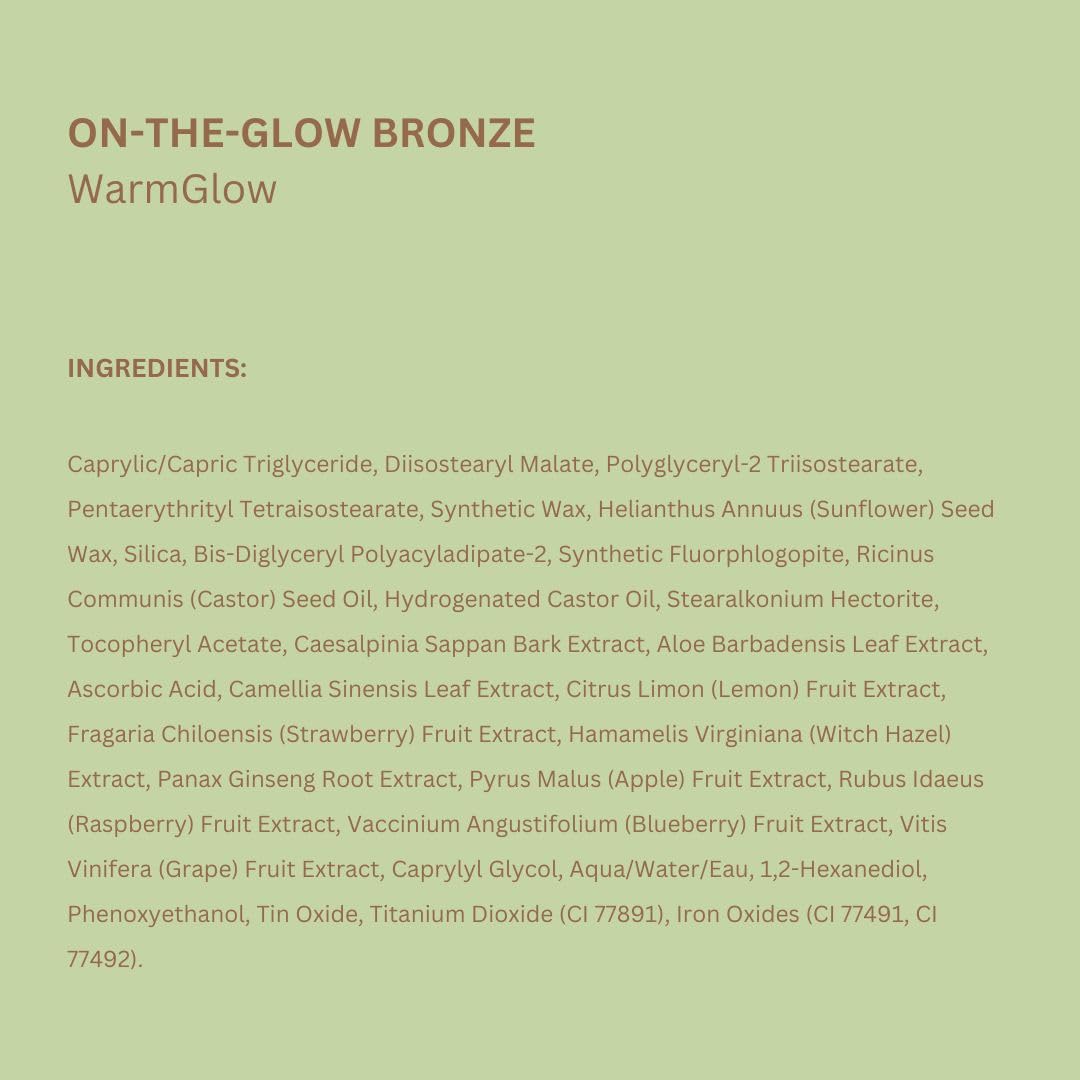 Pixi On-the-Glow Bronze - WarmGlow, Hydrating Tinted Moisture Bronzer Stick with Ginseng, Aloe Vera & Fruit Extracts, For Cheeks & Lips, 19g / 0.6oz, Paraben-Free