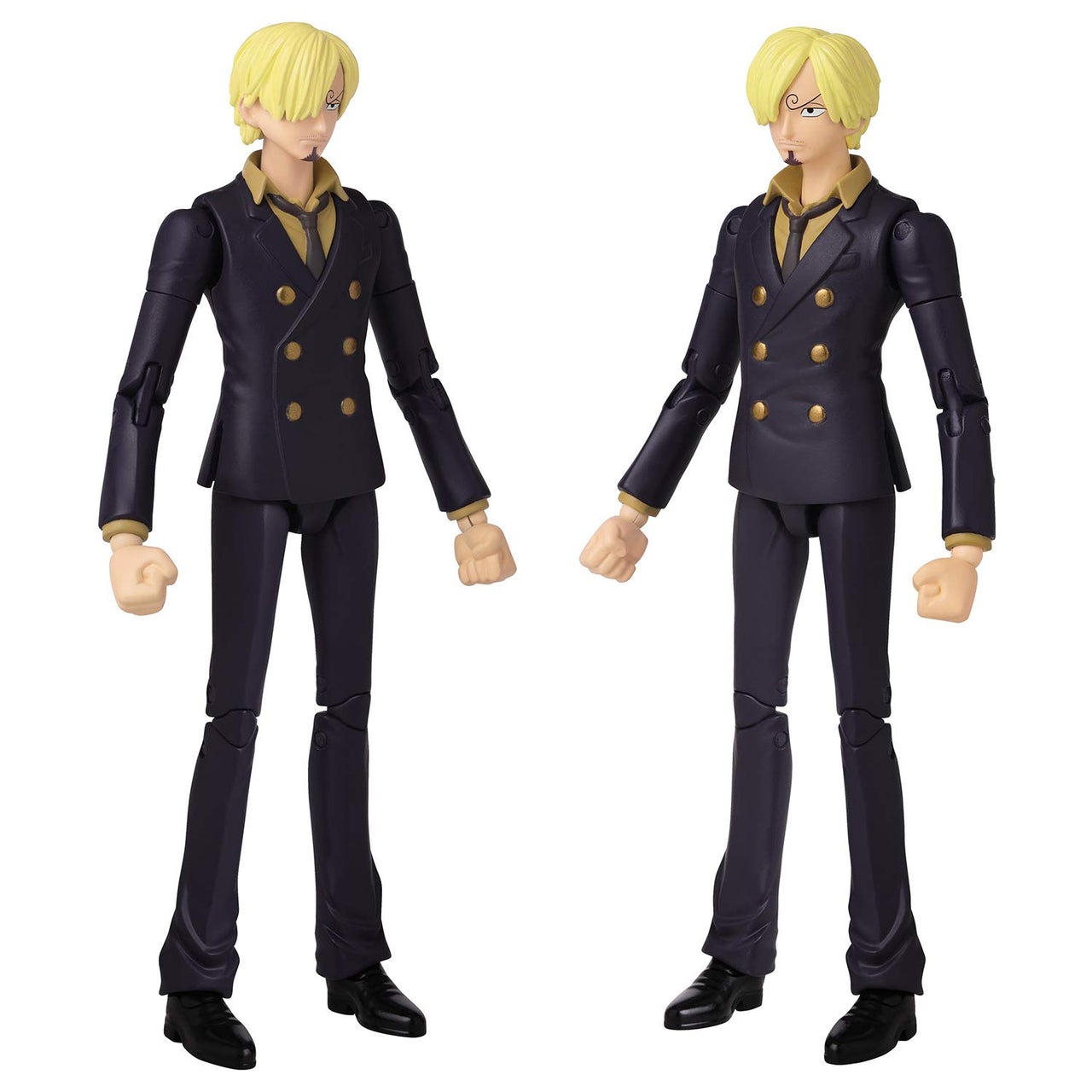 Anime Heroes One Piece Figures Sanji Action Figure | 17cm Articulated Sanji Anime Figure with Swappable Arms and Faces | Bandai One Piece Action Figures Pirate Toys Range