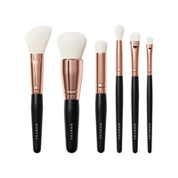 Thumbnail for Morphe Rose Away Makeup Brushes - 6 Piece Make Up Brush Set of Eye and Face Brushes - Made with Synthetic Bristles and Includes Makeup Brush Case (6 Count)