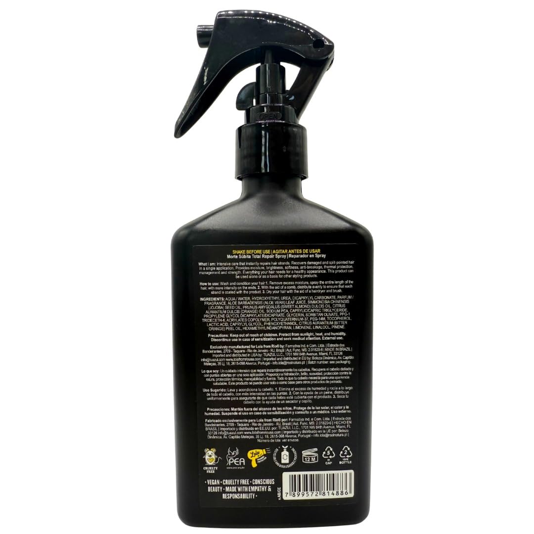 Lola From Rio Morte Súbita Total Hair Repair & Heat Protectant Spray, 8.45 fl oz