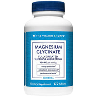 Thumbnail for The Vitamin Shoppe Magnesium Glycinate 400 MG - Muscle Relaxation, Bone Health & Calm Support, Gentle on Stomach (270 Tablets)