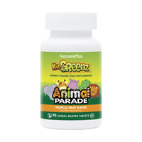 Thumbnail for NaturesPlus Animal Parade KidGreenz, Tropical Fruit Flavor - 90 Animal-Shaped, Chewable Tablets - Vegetarian, Gluten Free - 90 Servings