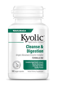 Thumbnail for Kyolic Aged Garlic Extract Formula 102, Cleanse & Digestion*, Ginger and Enzyme Complex, 100 Capsules
