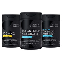 Thumbnail for Sports Research® Multivitamin Pack - Magnesium Glycinate 160 mg, Vitamin D3 5000iu + K2 100mcg, and Alaskan Omega-3 Fish Oil 1250mg