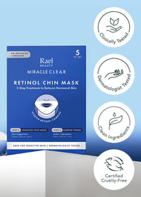 Thumbnail for Rael Retinol Chin Mask with Miracle Clear Barrier Cream - Face Masks and Moisturizer, 2 Step System, Niacinamide, Ceramide NP, Korean Skincare (5 Kits)