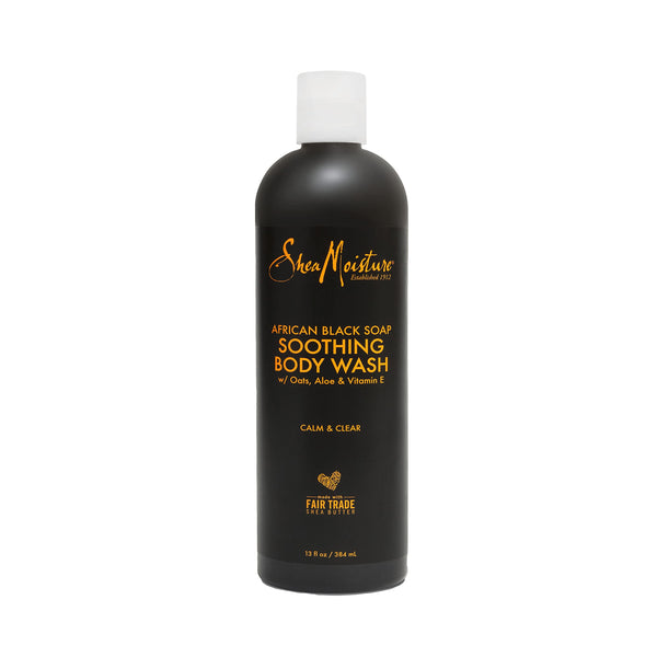 SheaMoisture Soothing Body Wash for Acne Treatment African Black Soap Paraben Free Body Wash 13 oz