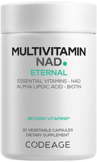 Thumbnail for Codeage Multivitamin NAD Supplement - NAD+ Energy & Healthy Aging Support - Vitamin D3 K2, P5P, Methylated B12, Alpha Lipoic Acid, Folate, Riboflavin, Biotin, B Complex Pills - Non-GMO - 30 Capsules