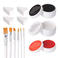 Thumbnail for MEICOLY Clown Makeup Kit,White Black Red Face Body Paint for Halloween Devil Joker Zombie Vampire Skeleton SFX Makeup,Pro Oil Based Body Paint with 6 Painting Brushes,4 Sponges,130g/4.59 oz