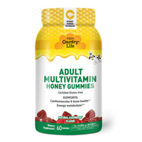 Thumbnail for Country Life Adult Multivitamin Honey Gummies – Bone, Heart & Energy Support – Non-GMO, Certified Gluten Free, Vegetarian – Naturally Sweetened – 60 Gummies
