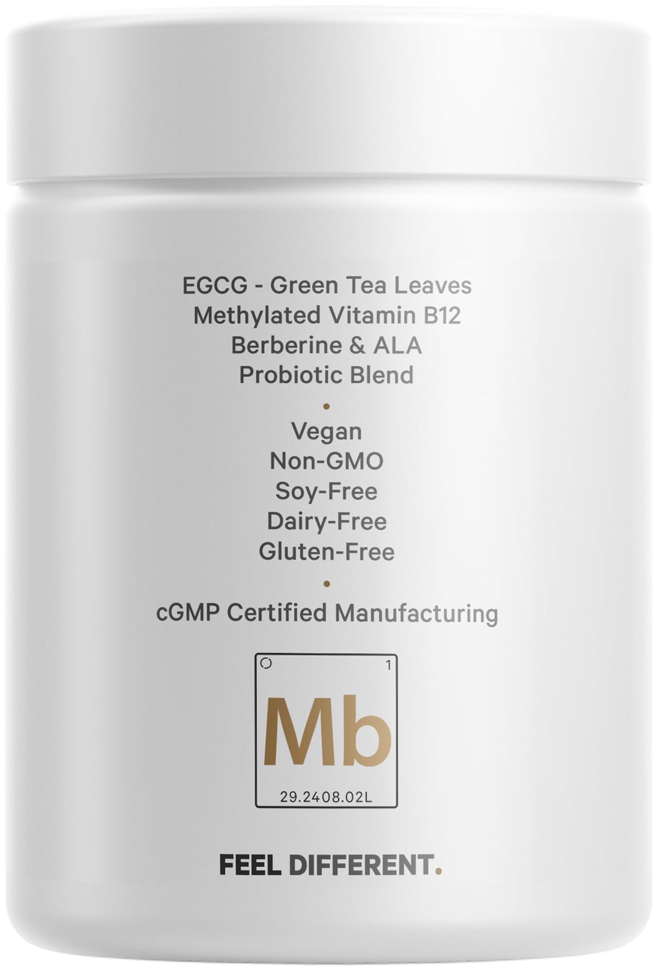 Codeage M-Burn Optimized Supplement - Decaffeinated Green Tea Std. to 50% EGCG, Berberine, Akkermansia, Vitamin B12 - Probiotics - Vitamins - 60 Capsules
