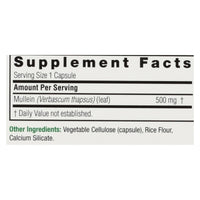 Thumbnail for Nature's Answer Mullein Leaf Capsules 90 - Alcohol Free, Vegetarian, Vegan, Gluten Free - Mullein capsuels for Lungs - Supports Respiratory Function & Lung Health