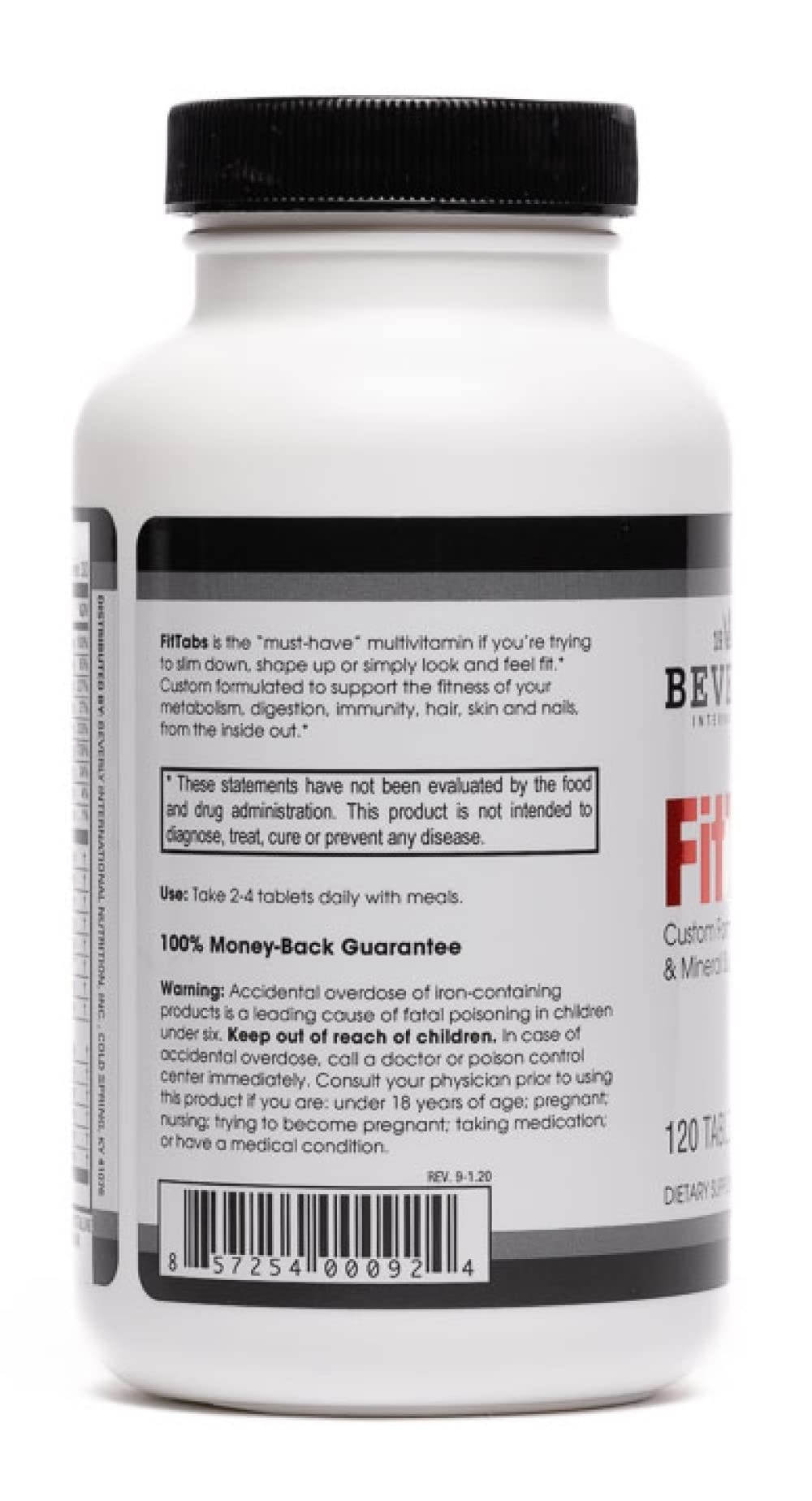 Beverly International Fit Tabs Daily Multi-Vitamin/Mineral with Iron Peptonate,120 Tablets. (30 Servings) Notice The Difference. Don’t Miss Out on The Healthy Benefits. Your Mind & Body is Priority.
