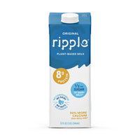 Thumbnail for Ripple Original Plant Based Milk | 8g of Quality Sourced Pea Protein, Calcium Rich | Shelf Stable | Vegan & Non GMO Certified | Dairy, Soy, Nut, Gluten, & Lactose Free | 32 Fl Oz Cartons (Pack of 6)