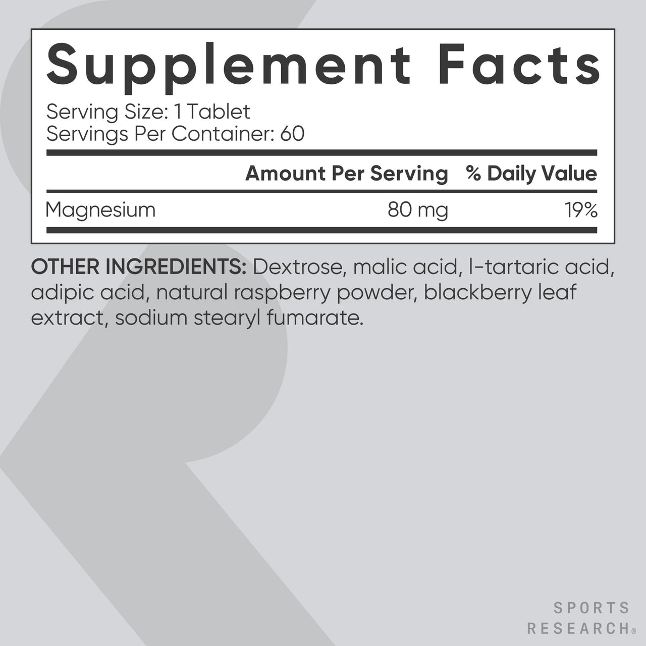 Sports Research® Molecular Hydrogen Water Tablets - Fast Dissolve H2 Tablets with Magnesium - Hydrogen Water - Antioxidant Water Enhancer with Magnesium* - Raspberry Flavor, 60 Servings