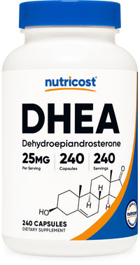Thumbnail for Nutricost DHEA 25mg, 240 Capsules - Gluten Free, Soy Free, Non-GMO, Supplement