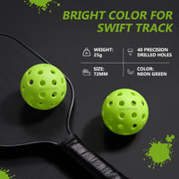 Thumbnail for Arewyt Pickleball Balls, 6 Pack 40 Holes Outdoor Pickleball Balls, High Visibility and Bounce, Durable Pickle Balls for All Style Pickleball Paddles & All Skill Levels, Neon Green