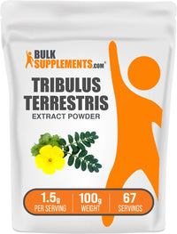 Thumbnail for BulkSupplements.com Tribulus Terrestris Extract Powder - Tribulus Terrestris Supplements, Herbal Supplement - Gluten Free, 1.5g per Serving, 100g (3.5 oz) (Pack of 1)