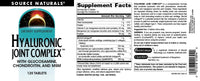 Thumbnail for Source Naturals Hyaluronic Joint Complex with Glucosamine, Chondroitin & MSM Extra Strength - 120 Tablets
