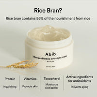 Thumbnail for Abib Rice Probiotics Overnight Face Mask Barrier Jelly 2.7 fl oz | Korean Sleeping Mask for Glass Skin | Moisturizing & Slugging Cream