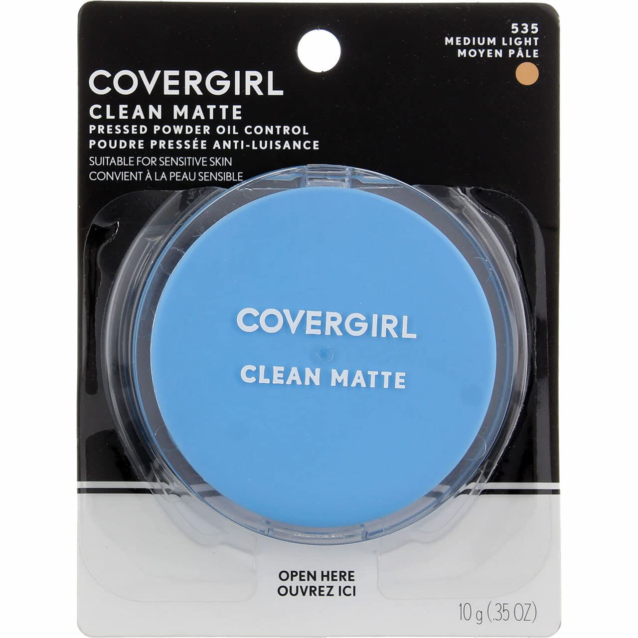CoverGirl Clean Oil Control Compact Pressed Powder, Medium Light 535 .35 oz (10 g)