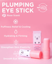 Thumbnail for The SAEM Iceland Hydrating Collagen Eye Stick 0.24oz - Anti-wrinkle Moisturizing Eye Balm for Saggy Skin – Under Eye Treatment - Balm to Smooth Skin Texture - Rose Scent