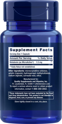Thumbnail for Life Extension Melatonin IR/XR, 1.5 mg, immediate- and Extended-Release Formula for Optimal Sleep Support, Healthy circadian Rhythms, Cellular Defense, Gluten-Free, Non-GMO, 60 Capsules