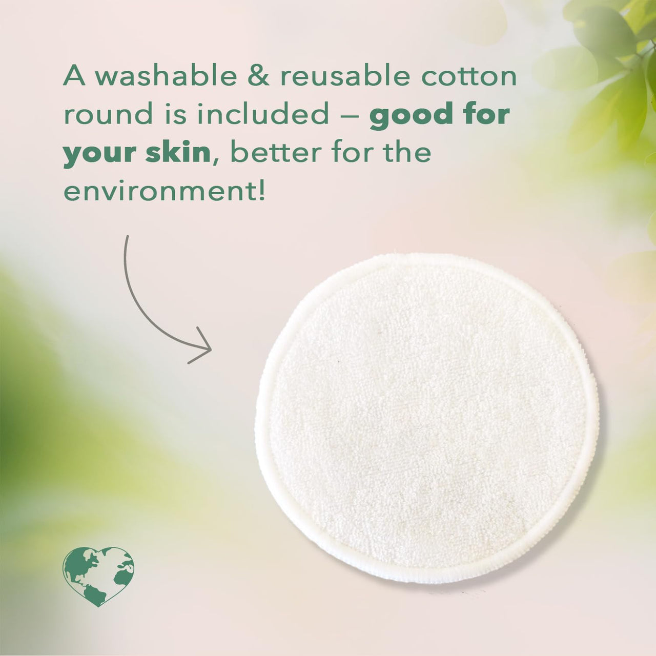 Nourish Organic Eye Treatment, Avocado & Argan â€“ Renewing & Hydrating Under Eye Brightener with Vitamin C + Washable Cotton Round